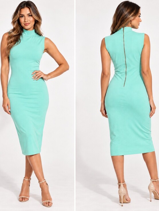 Dresses & Skirts - Sleeveless Midi Dress in Mint Blue Like New